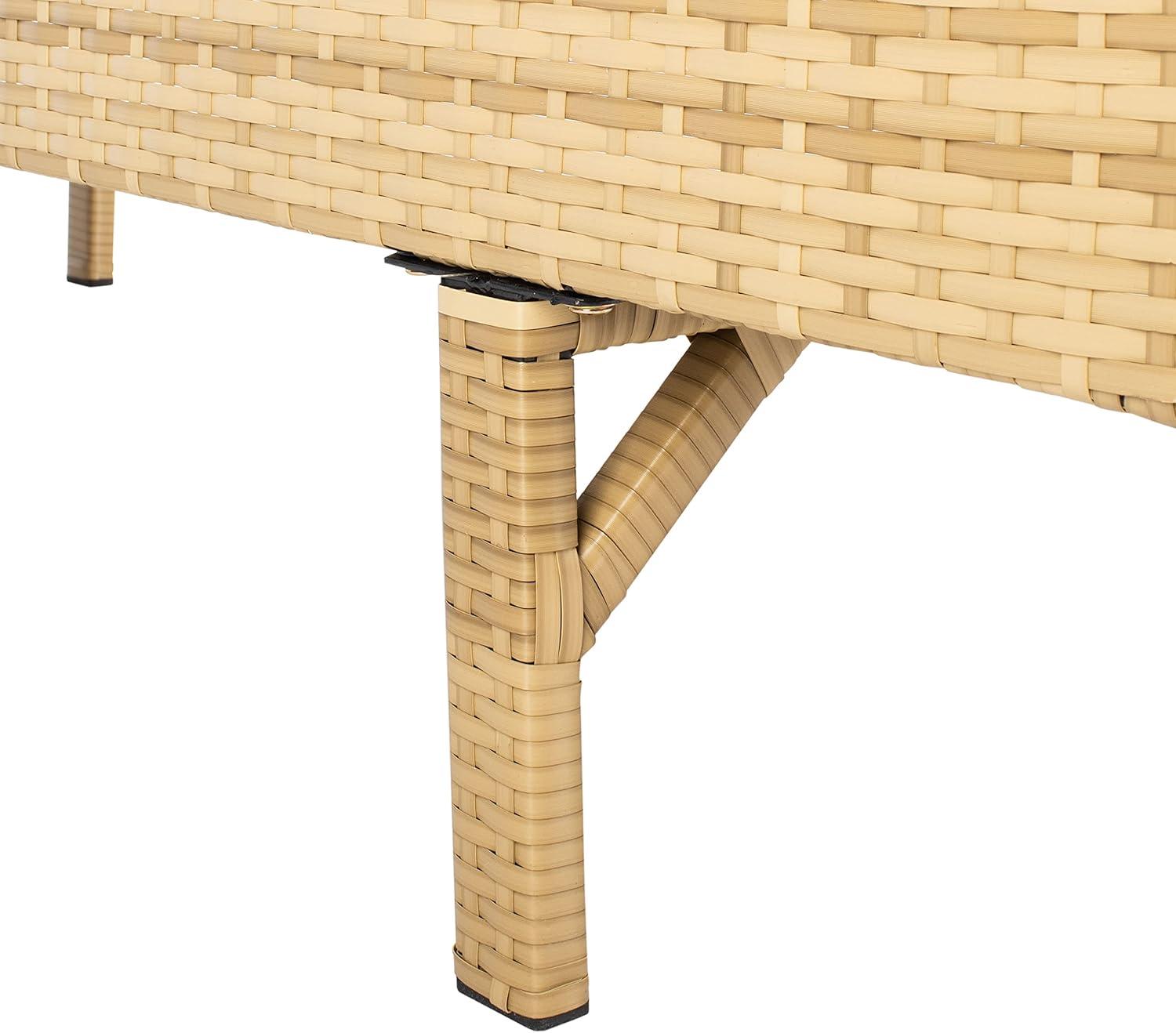 Cam Sunlounger - Outdoor - PAT7501 - Natural/White -Safavieh