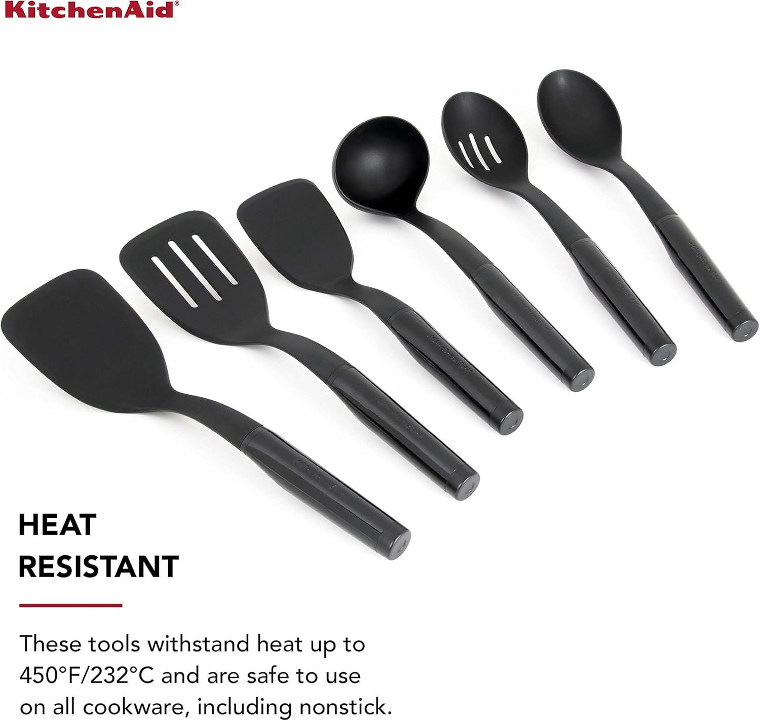 Black Nylon 6-Piece Heat-Resistant Kitchen Tool Set