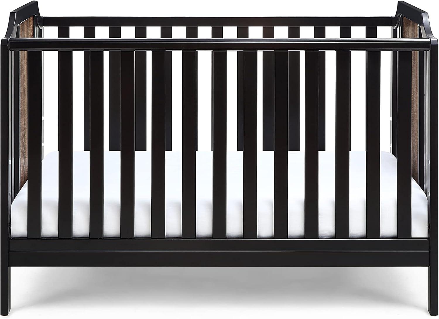 Brees Black and Walnut 3-in-1 Convertible Island Crib