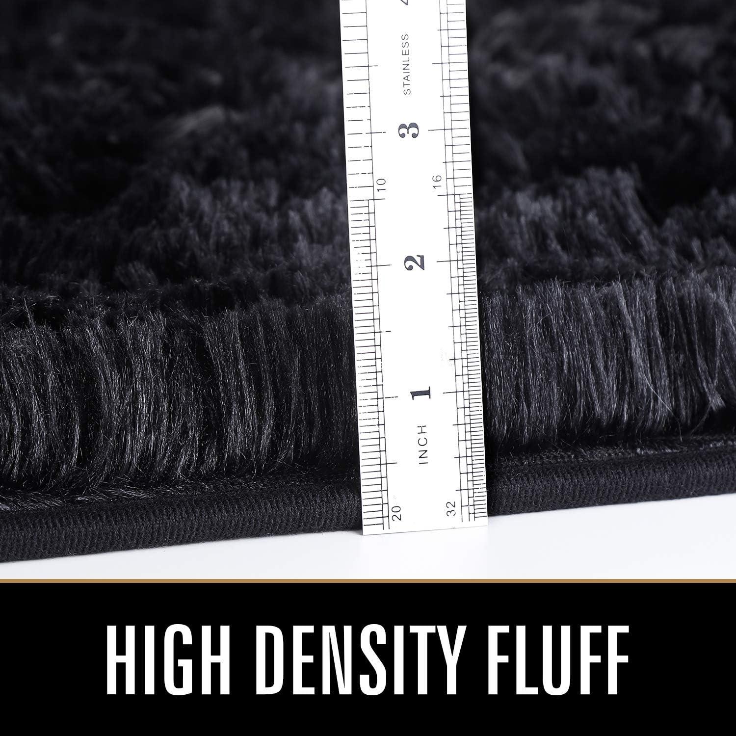 Bailu Fluffy Black Rug for Living Room,5x8 Area Rugs,Thick Plush Shag Rug,Shaggy Rugs for Bedroom,Big Fuzzy Carpet,Comfy Kids Rugs,Large Living Room Rugs,Living Room Decor