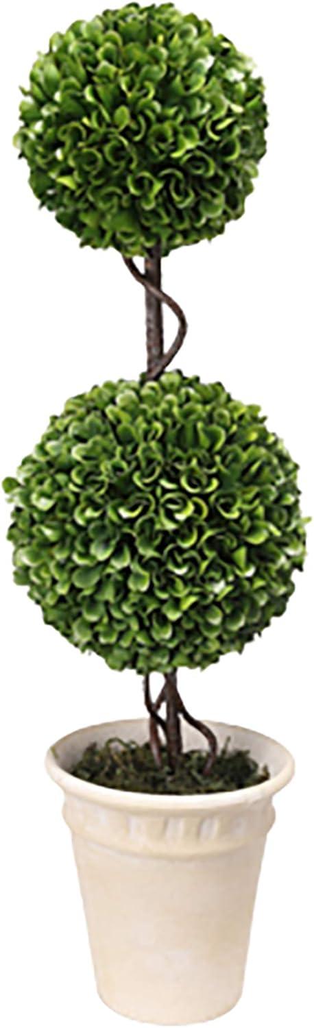 A&B Home Faux Boxwood Topiary-Double Sphere - Green