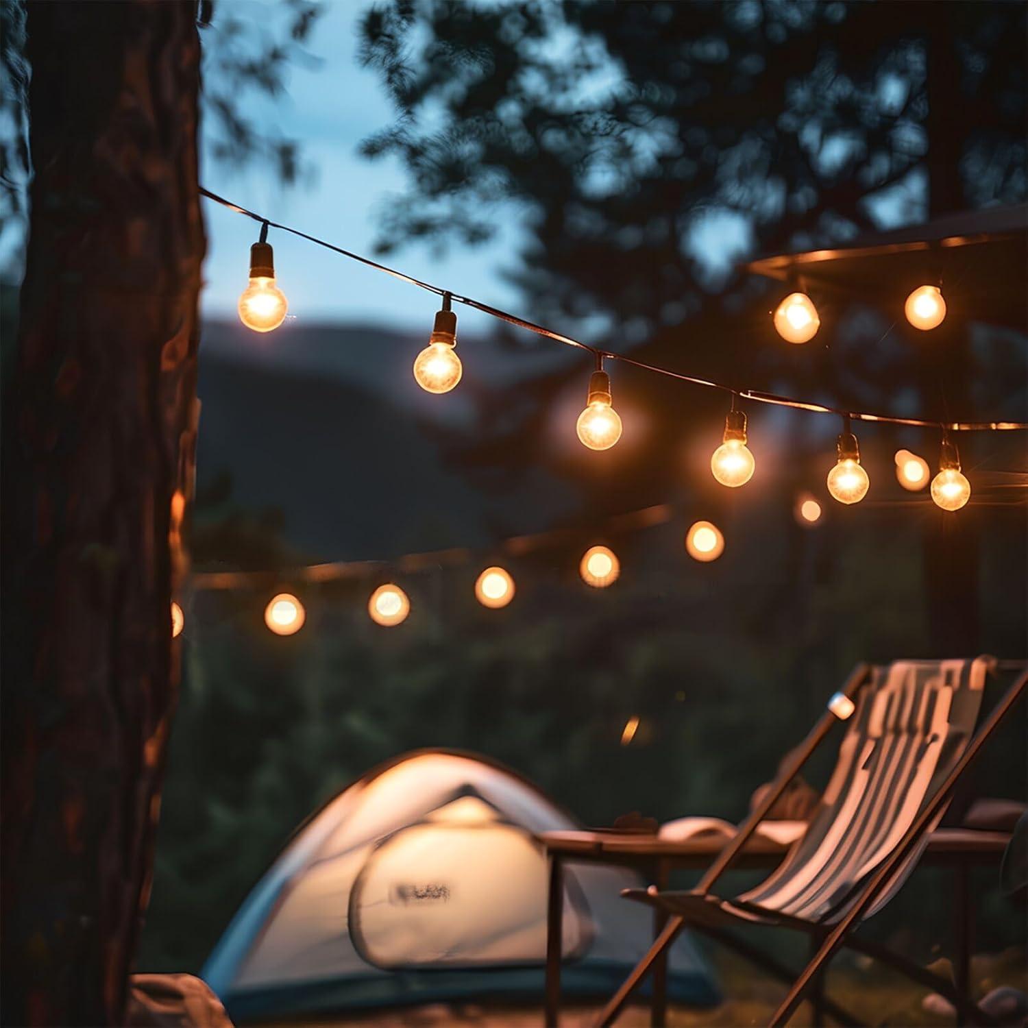 KY G40 Replacement LED Light Bulbs, 25 Pack Clear Globe Bulb fits E12 C7 Candelabra Screw Base Sockets, 1.5 Inch Dimmable Edison Light Bulbs for Indoor Outdoor Patio Decor, Warm White