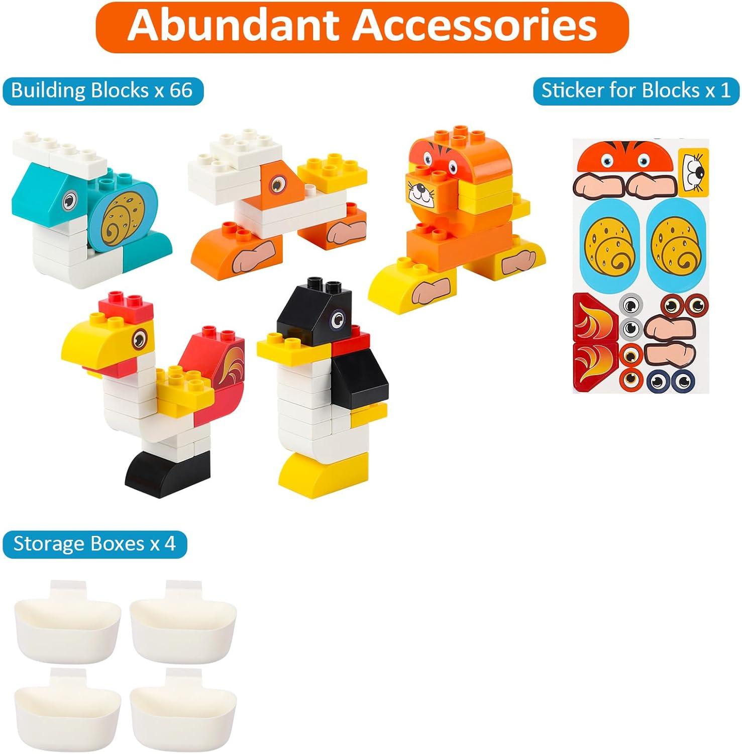 Easel for Kids, Toddler Easel with Building Block Table, Kids Standing Art Easel with Painting Accessories