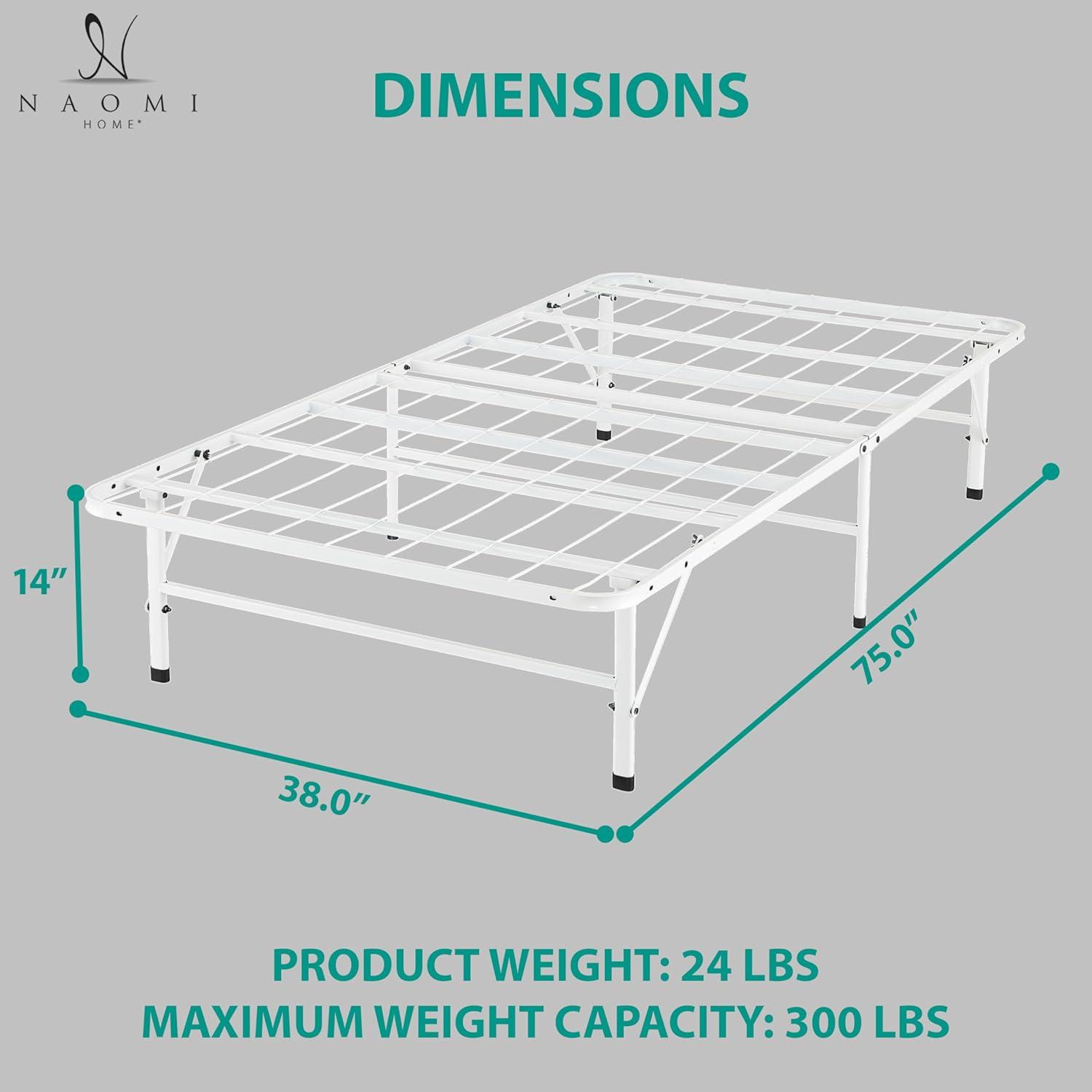 Alwyn Home Muscoy 14" Foldable Steel Bed Frame, No Box Spring Needed, Underbed Storage , Easy Assembly