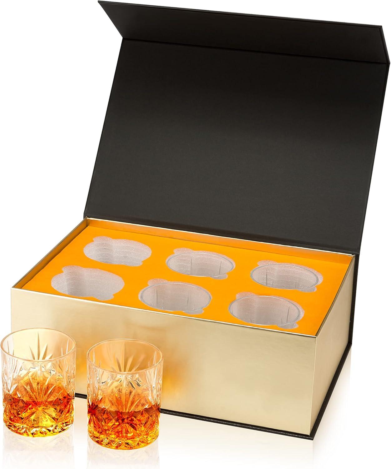 KANARS Whiskey Glasses Set of 4, 10 oz Rocks Glassware for Scotch Bourbon Liquor, Whisky Tumbler