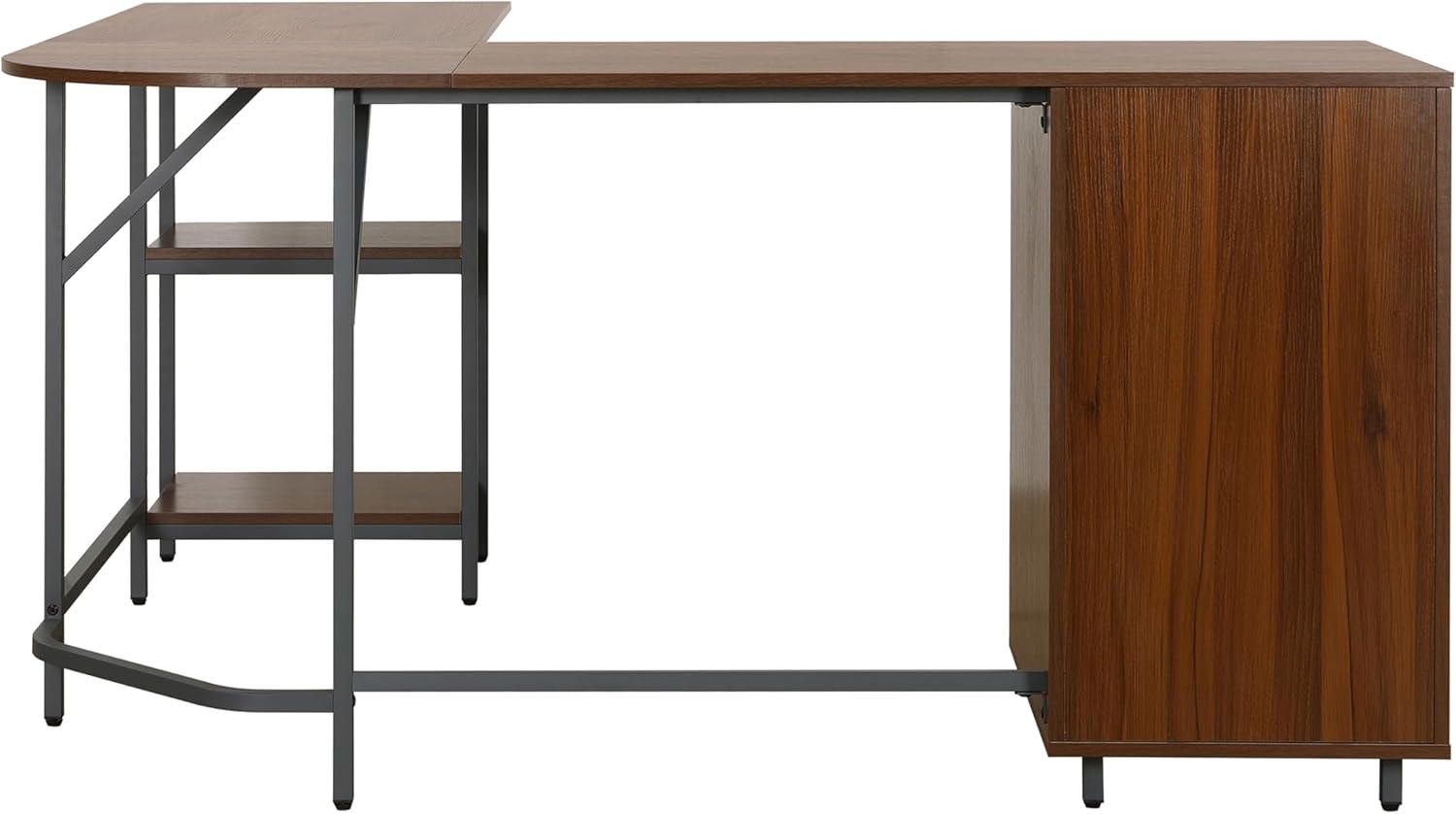 17 Stories Techni Mobili L-Shape Home Office Two-Tone Desk With Storage