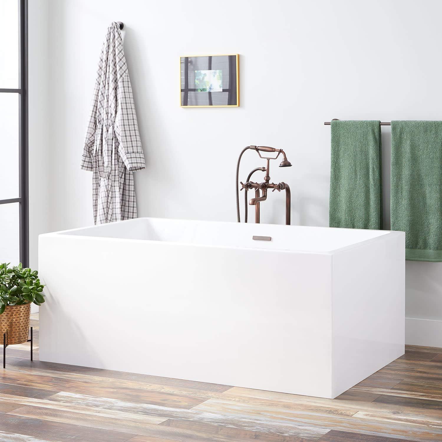 Clarissa 59" White Acrylic Freestanding Soaking Tub