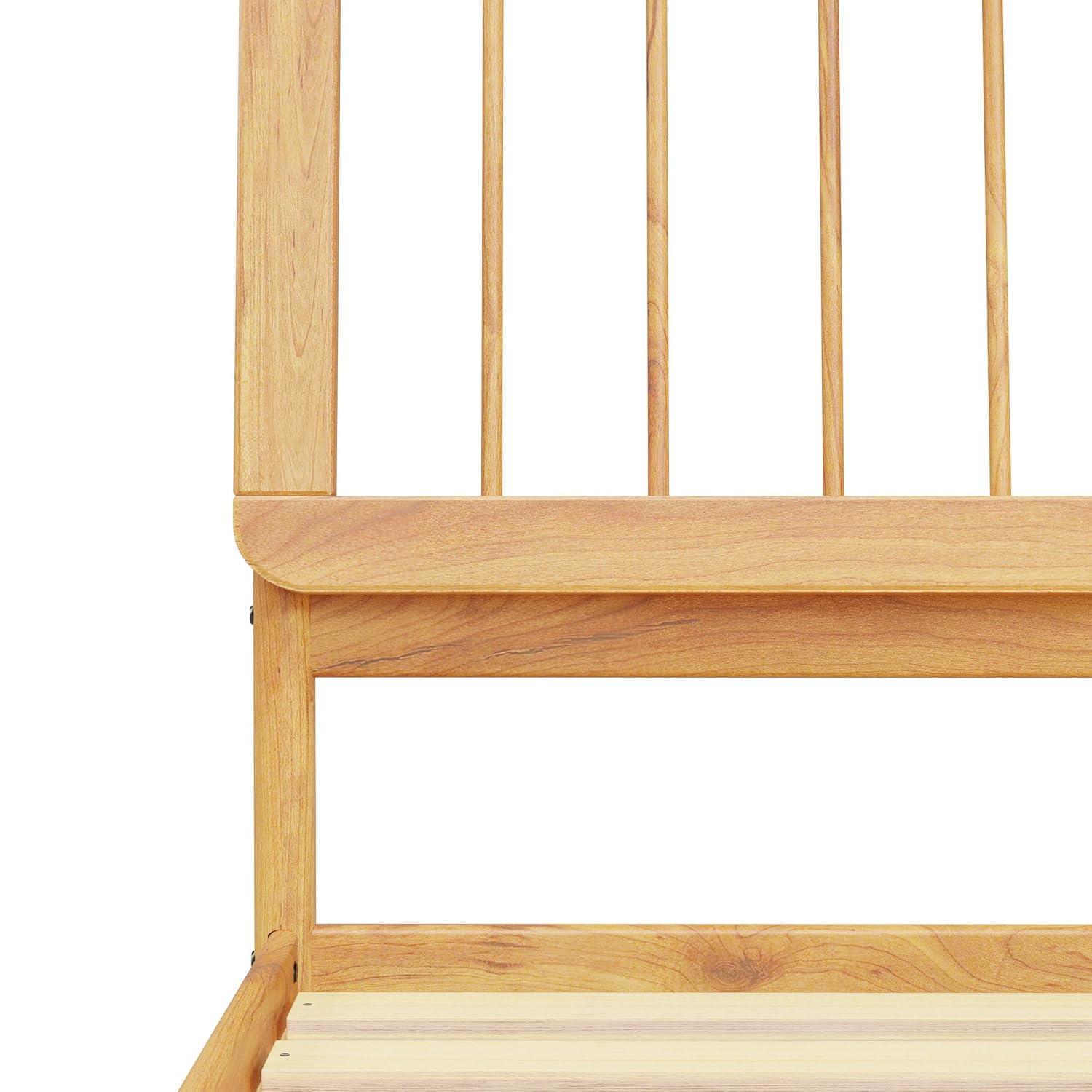 George Oliver Mid-Century Modern Solid Wood King Spindle Bed – Natural Pine