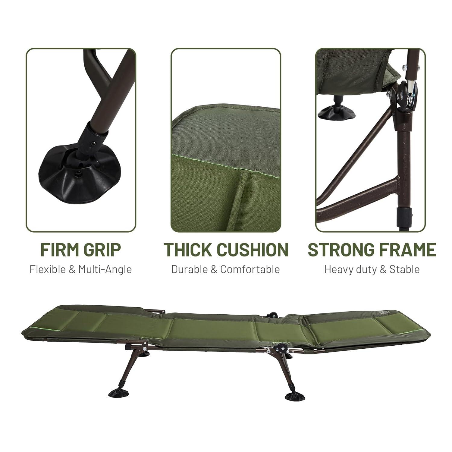 TIMBER RIDGE Camping Cot, Camping Cots for Adults with Comfortable Camping Mattress, Portable Folding Bed, Sleeping Cot, Heavy Duty Tent Cot for Travel, Camping Bed