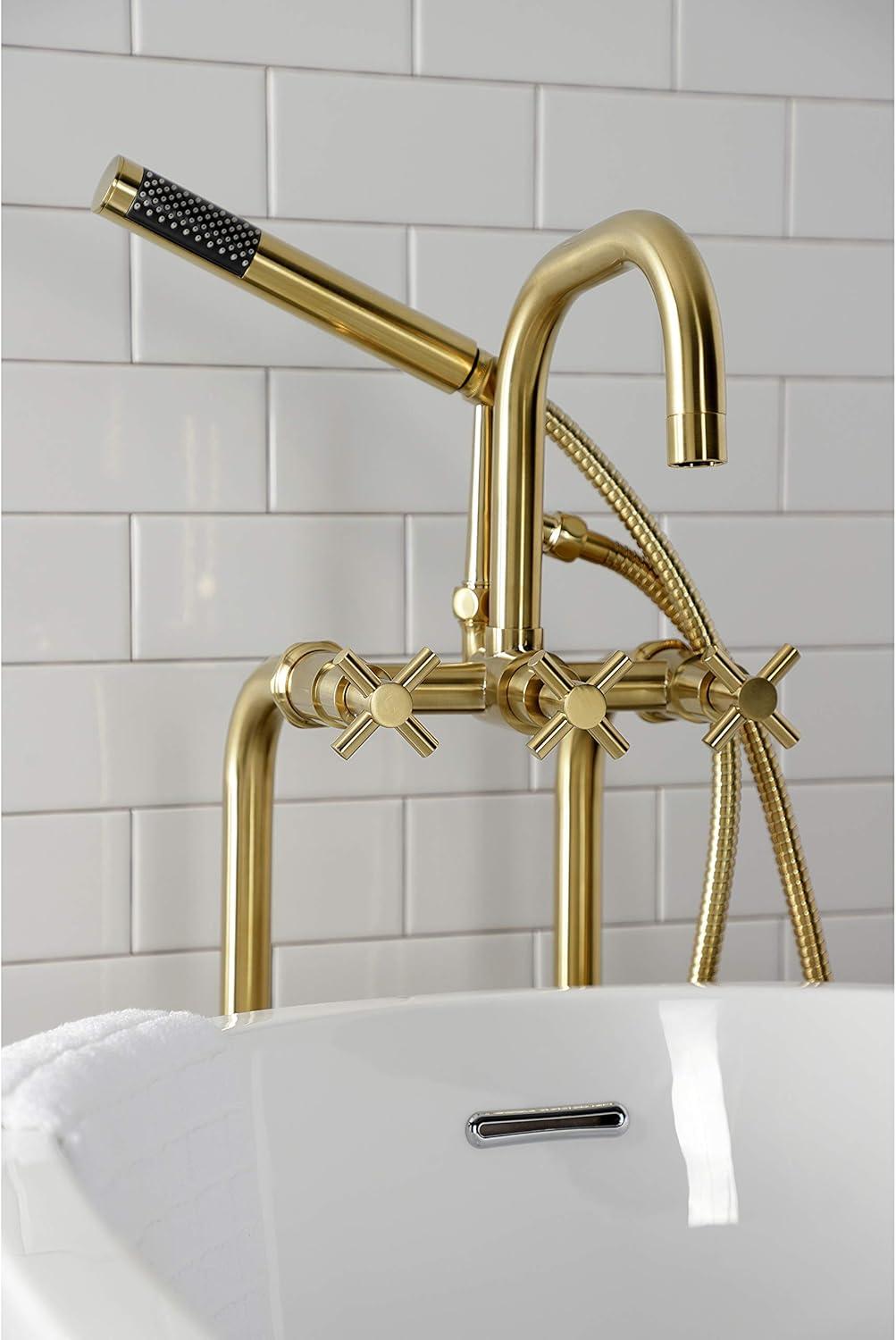 Kingston Brass Concord Freestanding Tub Faucet with Supply Line and Stop Valve