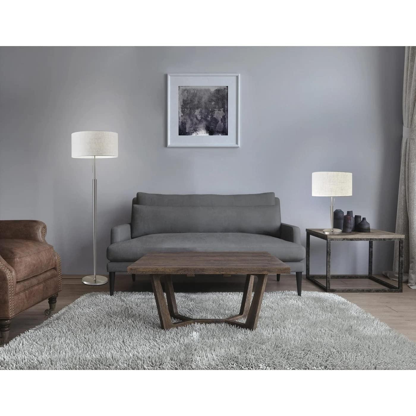 Adesso Hayworth Floor Lamp, Brushed Steel