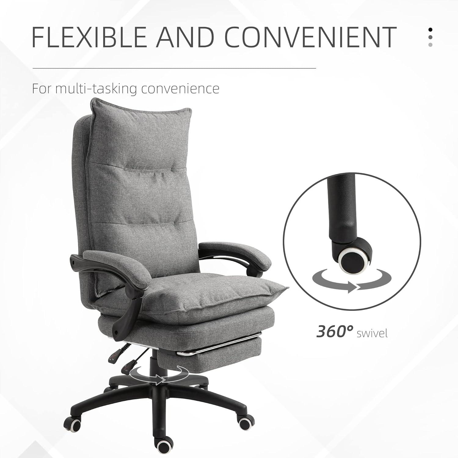 Gray High Back Swivel Executive Fabric Office Chair