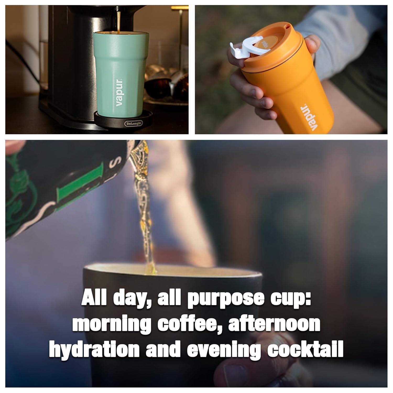 Vapur Stainless Steel Double Wall Insulated Travel Mug 12 oz. Apricot (10315)