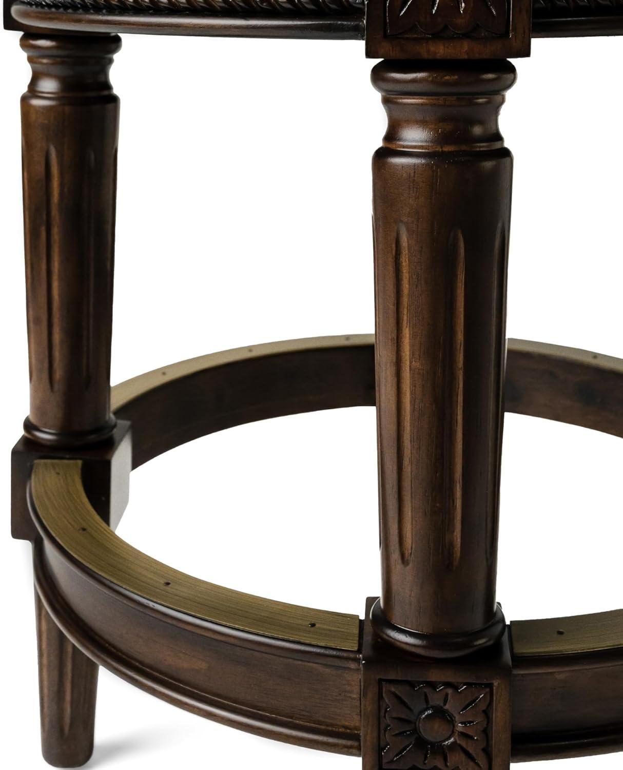 Maven Lane Pullman 31 Inch Tall Backless Alabaster White Finish Bar Height Upholstered Barstool with Cream Fabric Cushion Seat, Set of 3