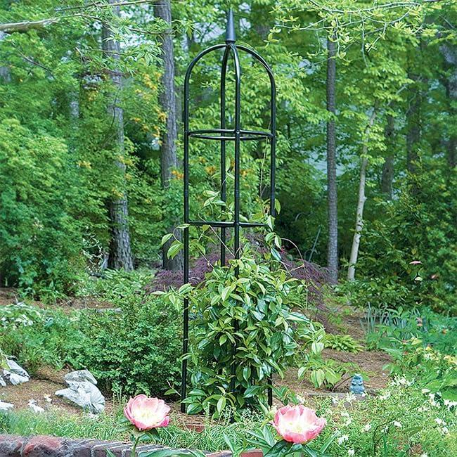 Arlmont & Co. Classic Garden Obelisk, Black, 96", By Harbor Garden (Set of 2)