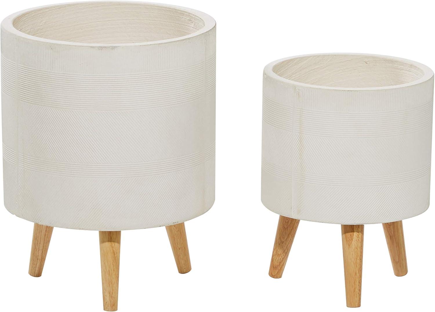 Set of 2 Cylindrical Fiberclay Planters - Olivia & May