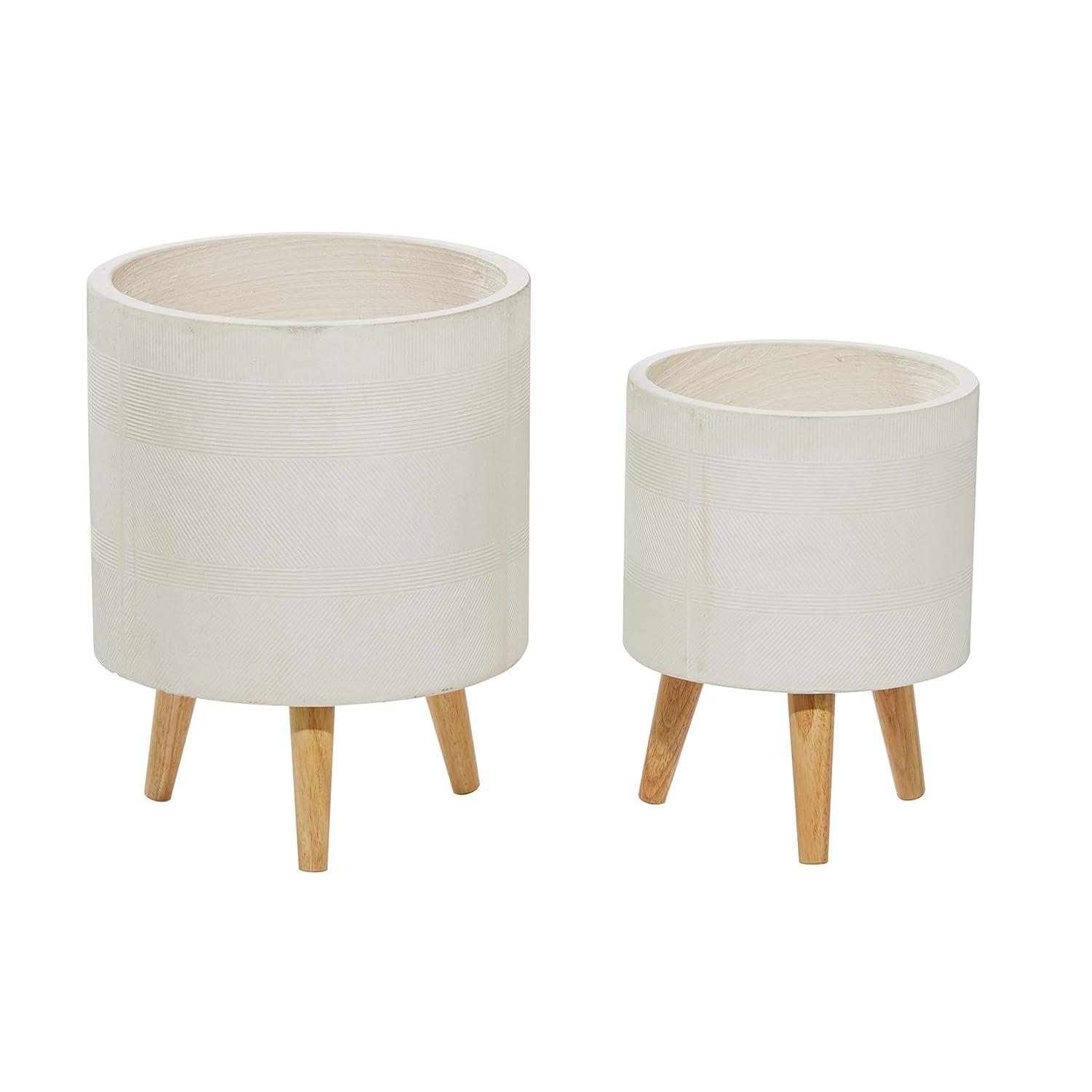 Set of 2 Cylindrical Fiberclay Planters - Olivia & May
