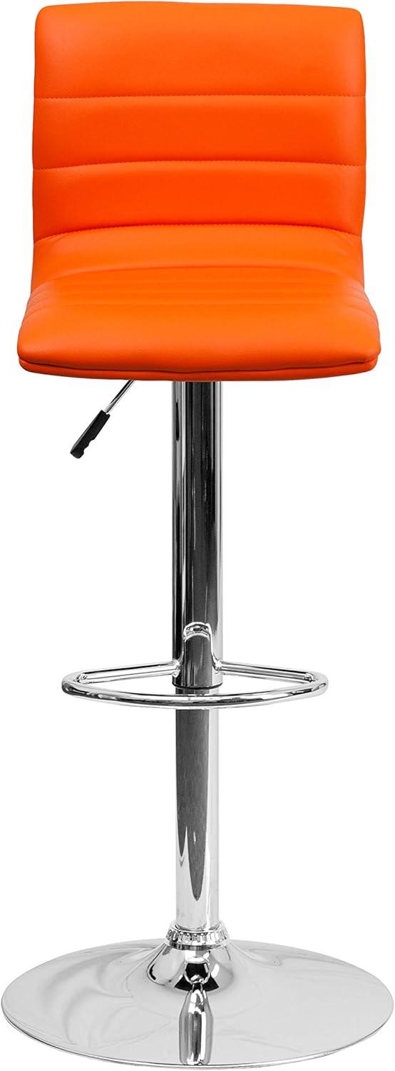 Flash Furniture Modern Vinyl Adjustable Height Barstool with Horizontal Stitch Back