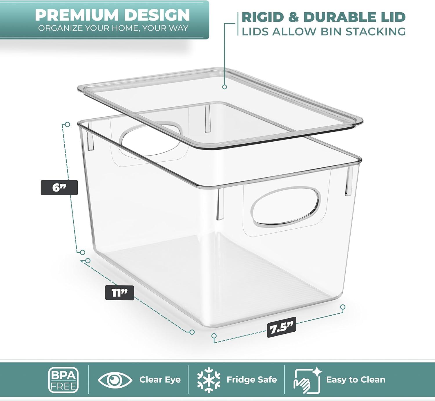 Sorbus Clear Storage Bins with Lid