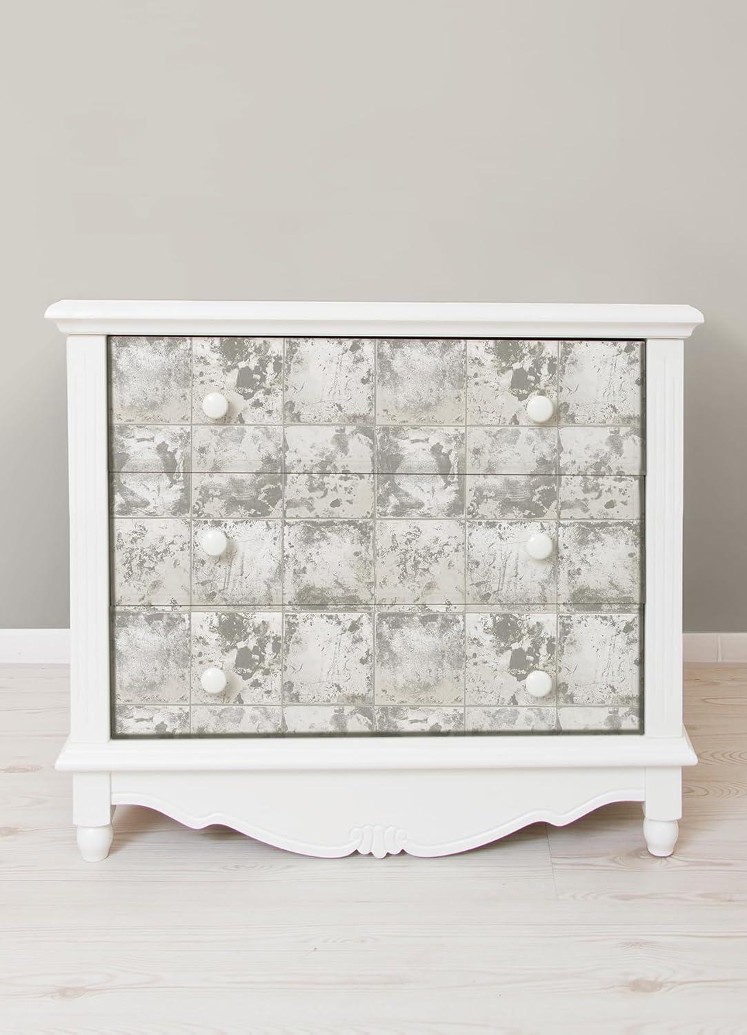 Brewster Peel and Stick 1pc Wallpaper Metal Sheet Silver
