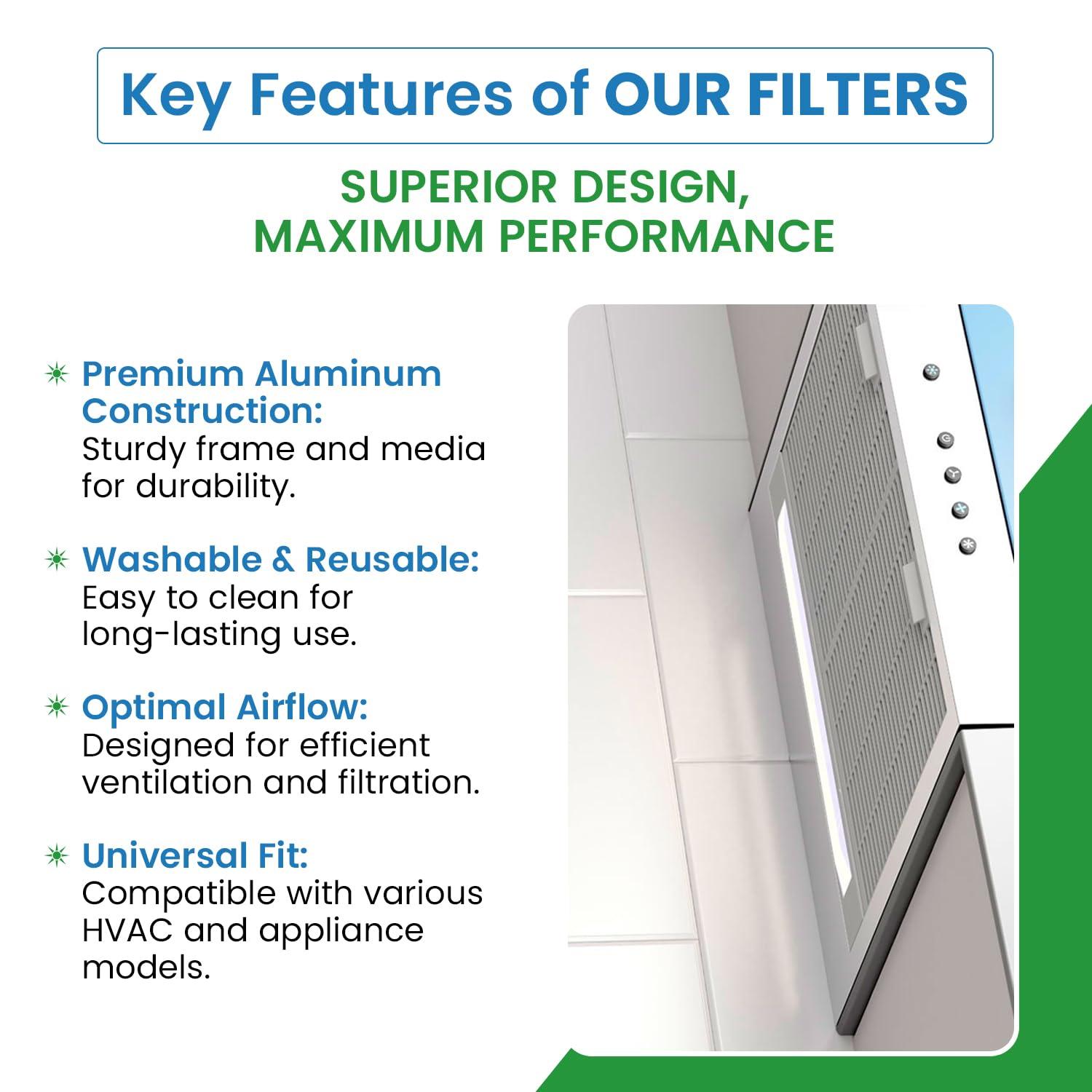 Filter Everything Washable Aluminum Air Filter – 24 x 24 x 1 – Permanent, Reusable HVAC Intake Filter – Heavy-Duty Expanded Aluminum Mesh – Pre-Filter for HEPA or Pleated Filters