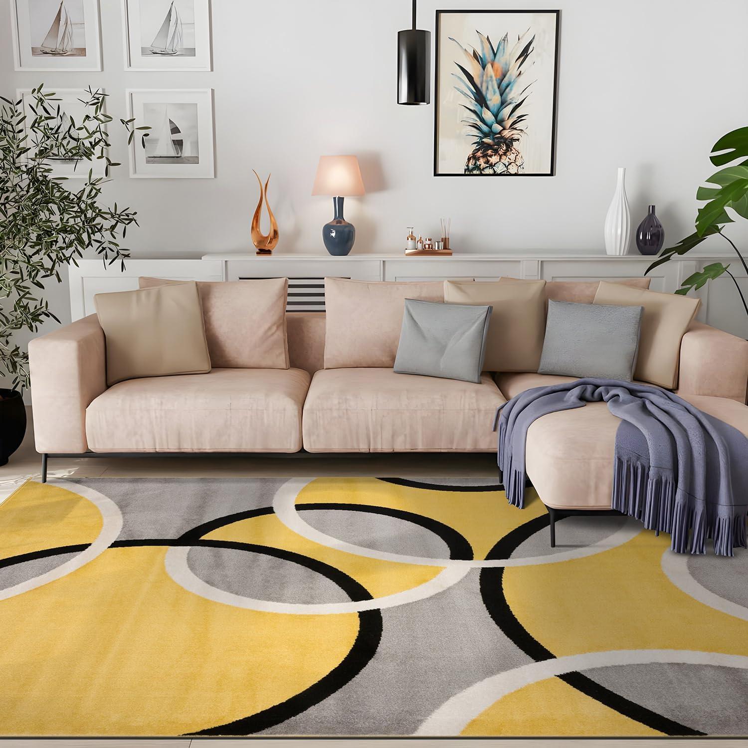 World Rug Gallery Modern Abstract Circles Area Rug