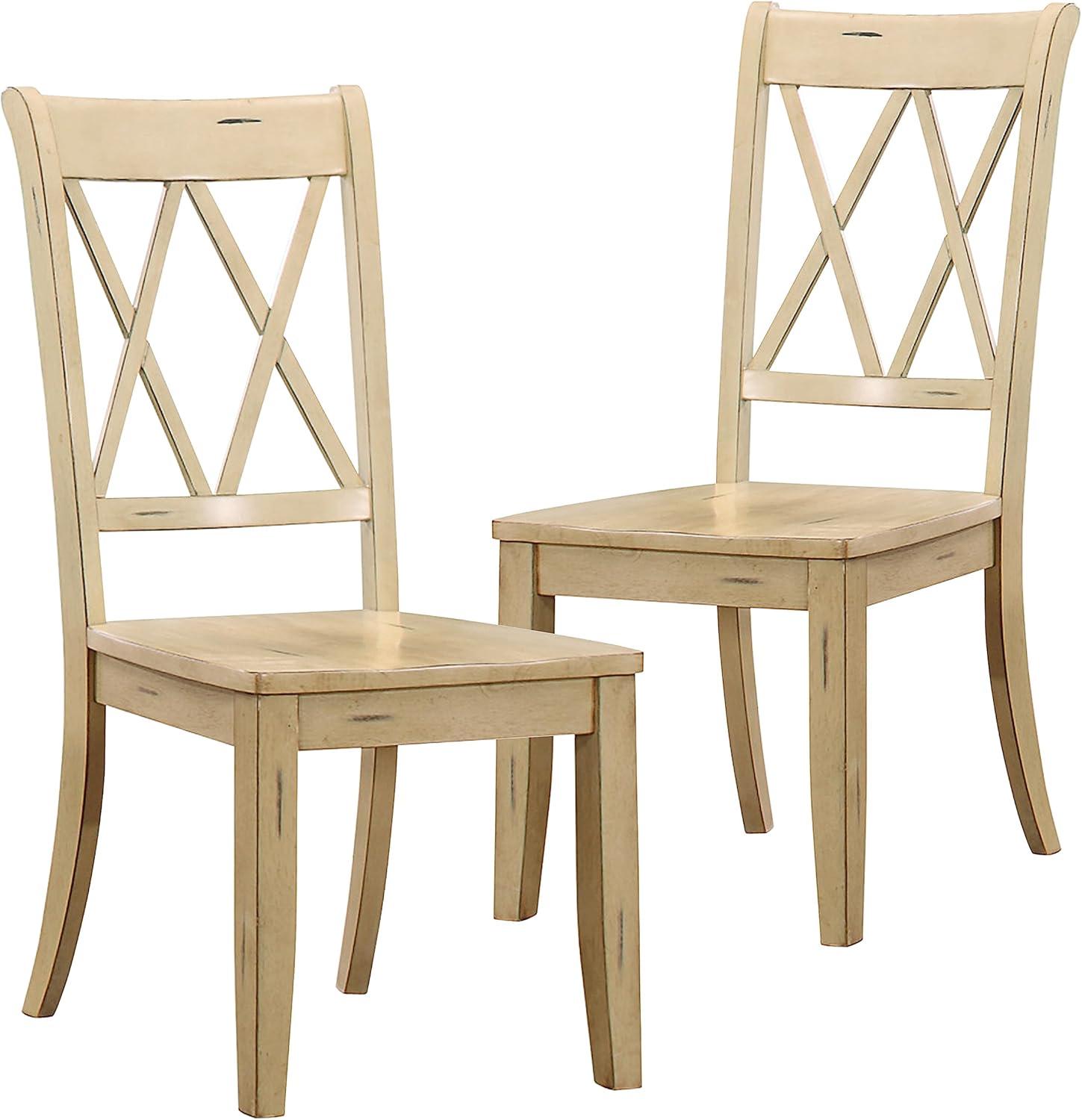 Lexicon Janina Contemporary Wood Dining Room Side Chair in Buttermilk (Set of 2)