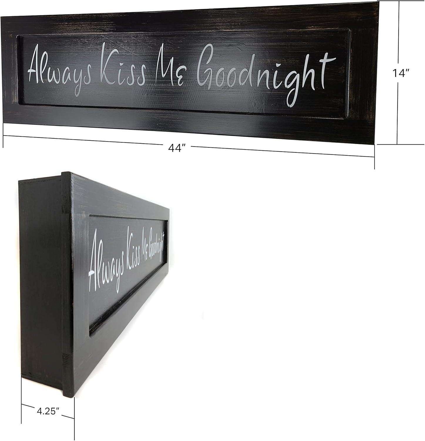 American Furniture Classics Model KISSMEOTBB Always Kiss Me Goodnight Over the Bed Wall Décor with Hidden, Locking Gun Compartment