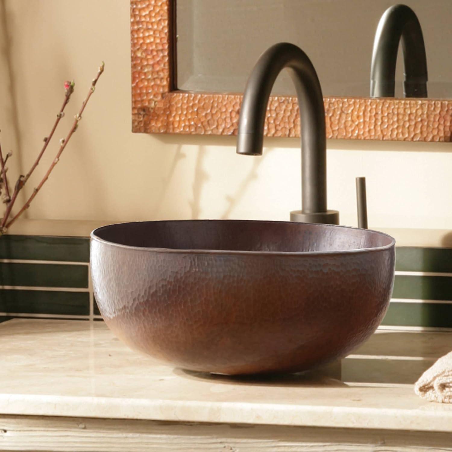 Maestro Copper Circular Vessel Bathroom Sink