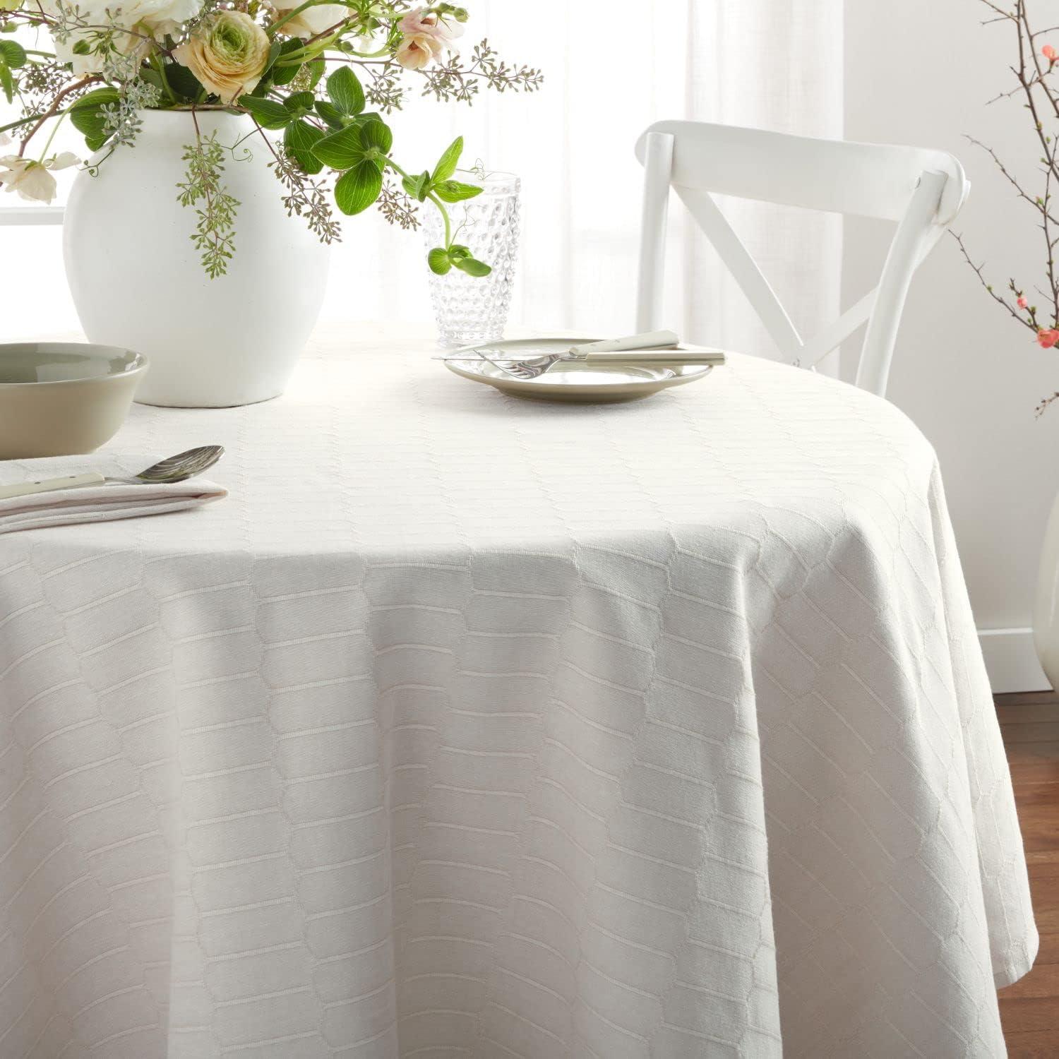 Martha Stewart Honeycomb Modern Farmhouse Tablecloth