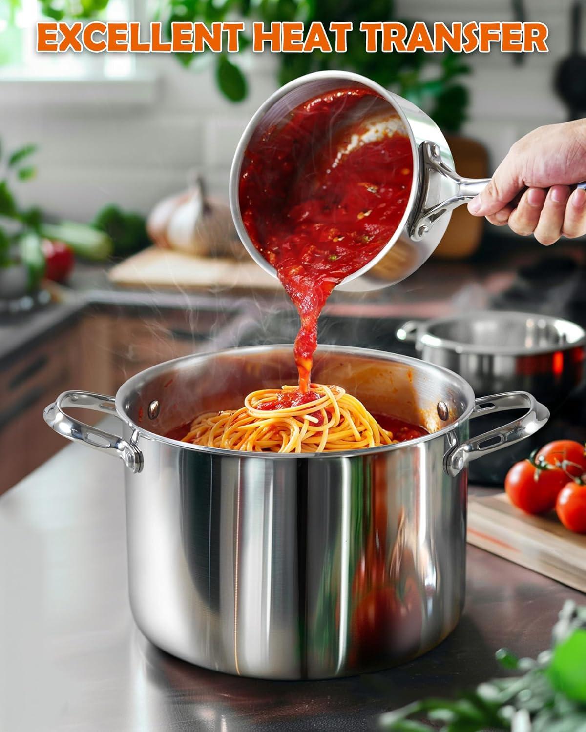 Cooks Standard Cooks Standard Stainless Steel Saucepan With Lid, Multi-ply Clad Sauce Pot 3 Quart, Silver
