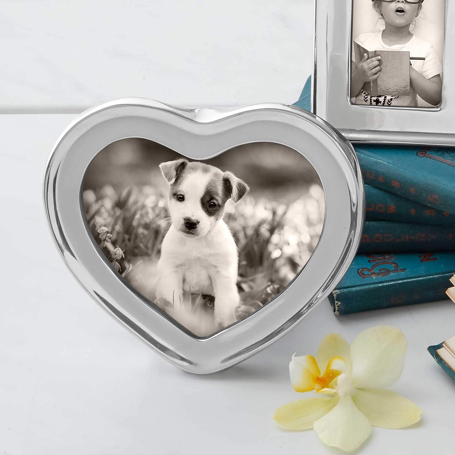 Heart-Shaped Silver Aluminum Picture Frame