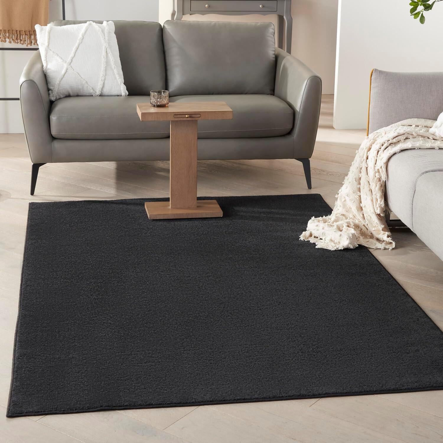 Nourison Essentials Easy Care Indoor Outdoor Area Rug - Black 4' x 6'