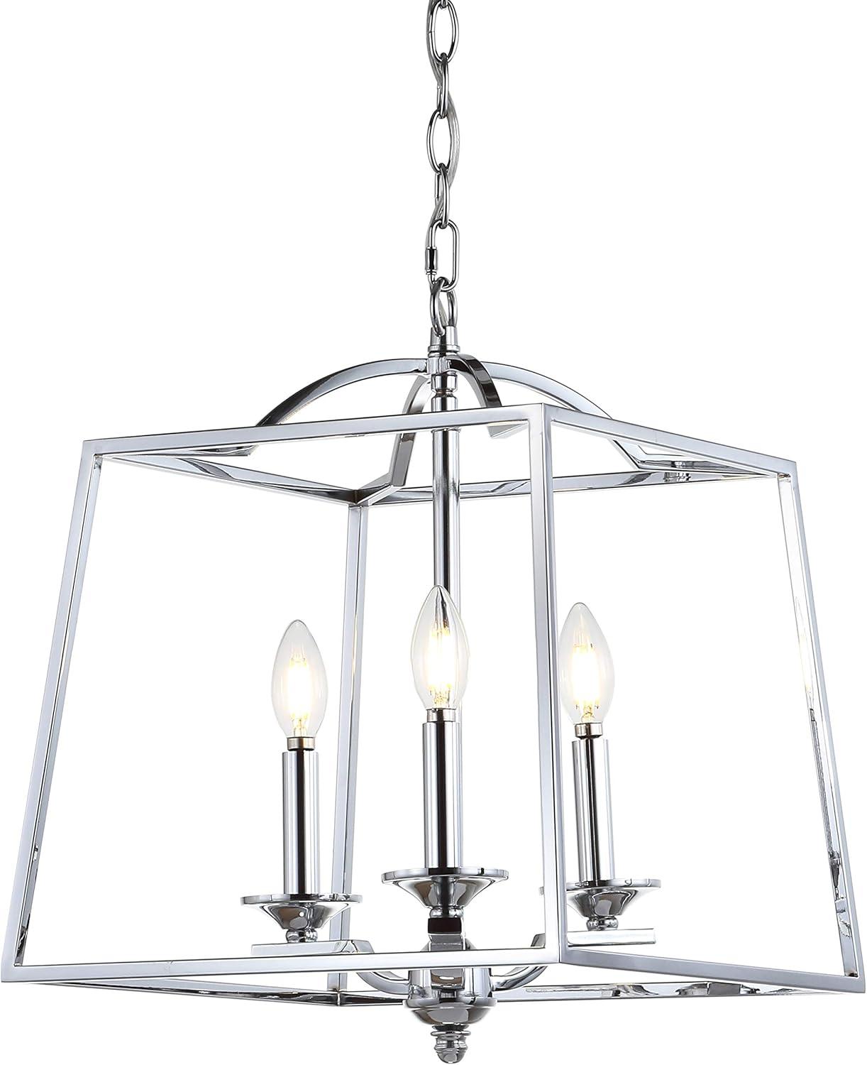 Chrome 14.5" 3-Light LED Pendant with Drum Shade