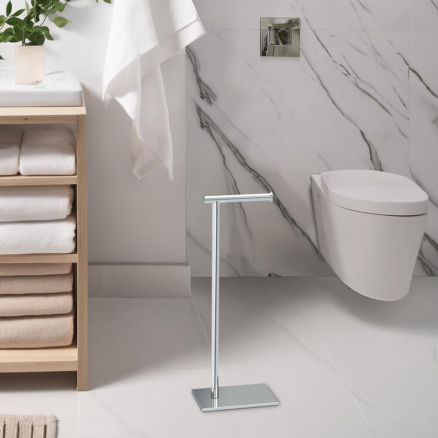 Latitude II Free Standing 22.25"H Toilet Paper Holder with Weighted Base | Toilet Paper Roll Holder Stand