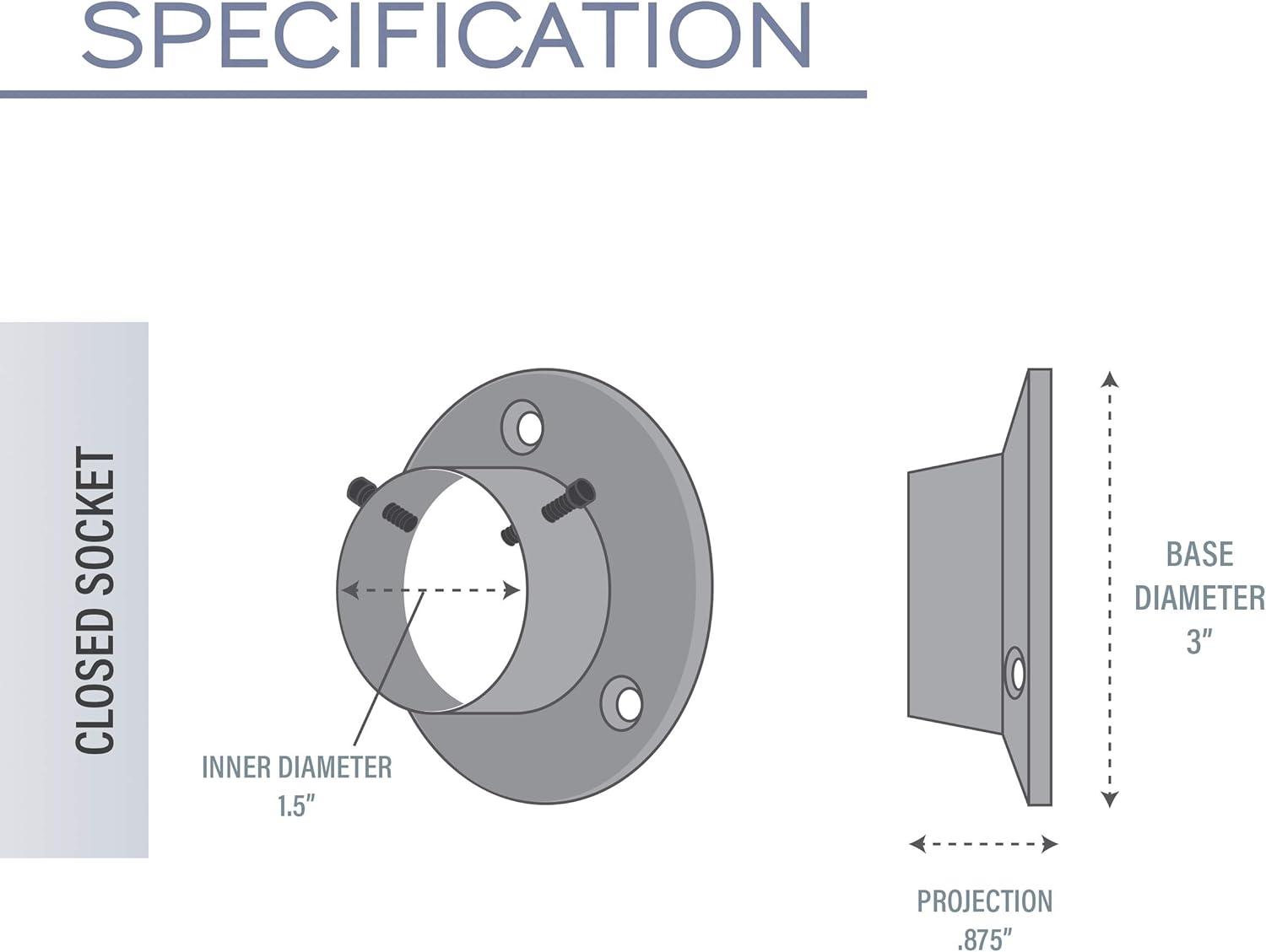 Satin Nickel Adjustable Steel Curtain Pole with Sockets