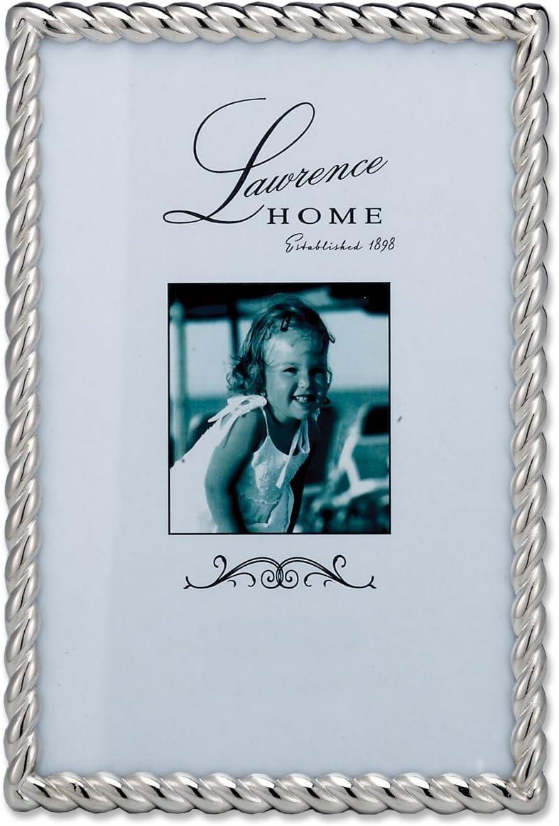 Lawrence Frames Silver Metal Rope 4x6 Picture Frame