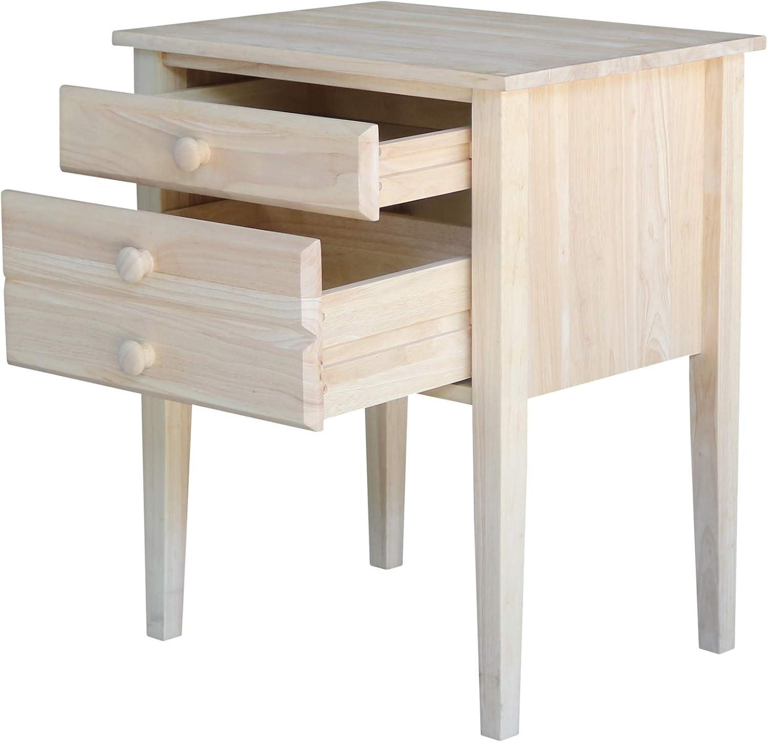 International Concepts Accent Table with Drawers Unfinished