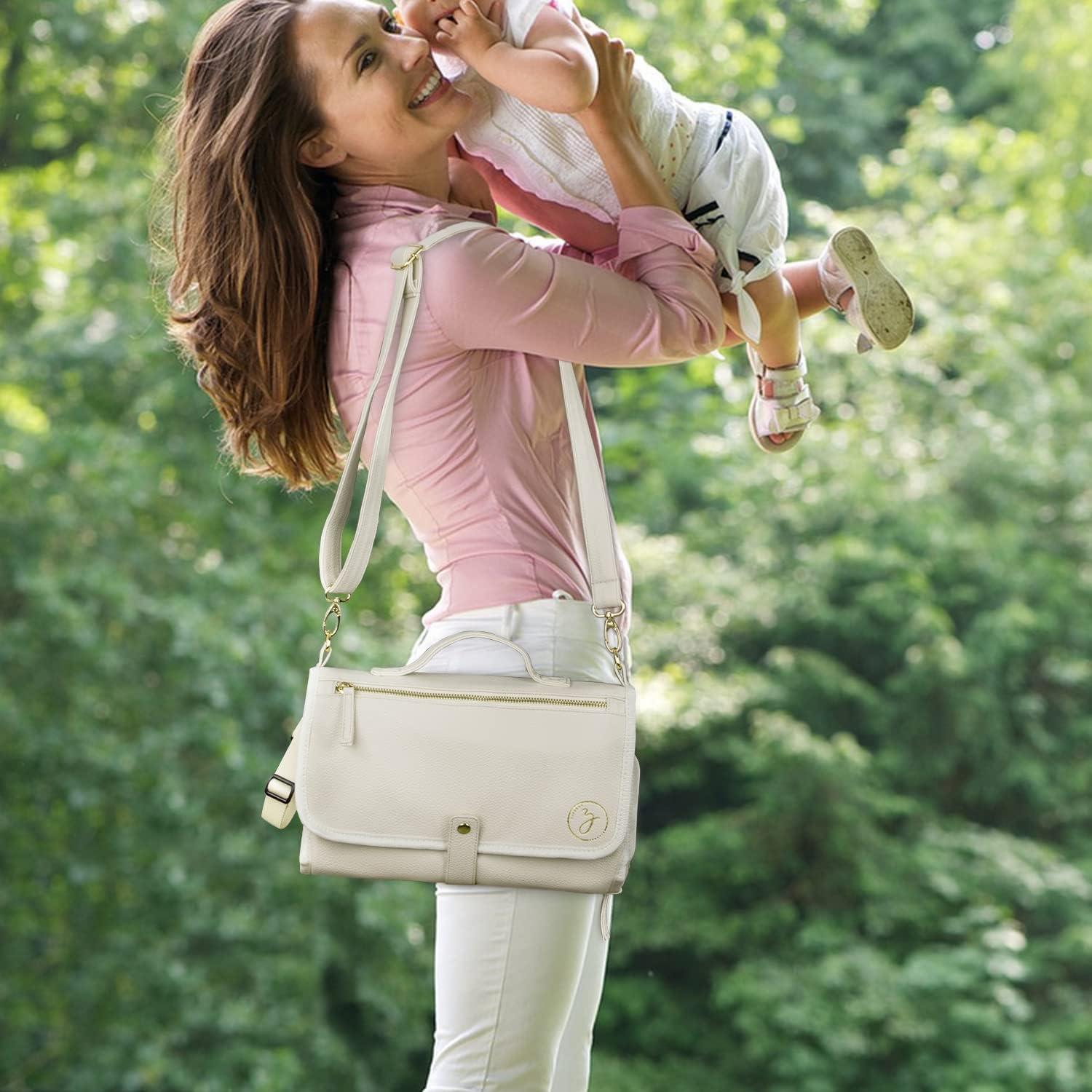 Portable Diaper Changing Pad. Portable Changing Pad for Diaper Bag. Travel Changing Pad. Newborn Essentials, Newborn Girls and Boys, Cream, 750 Count