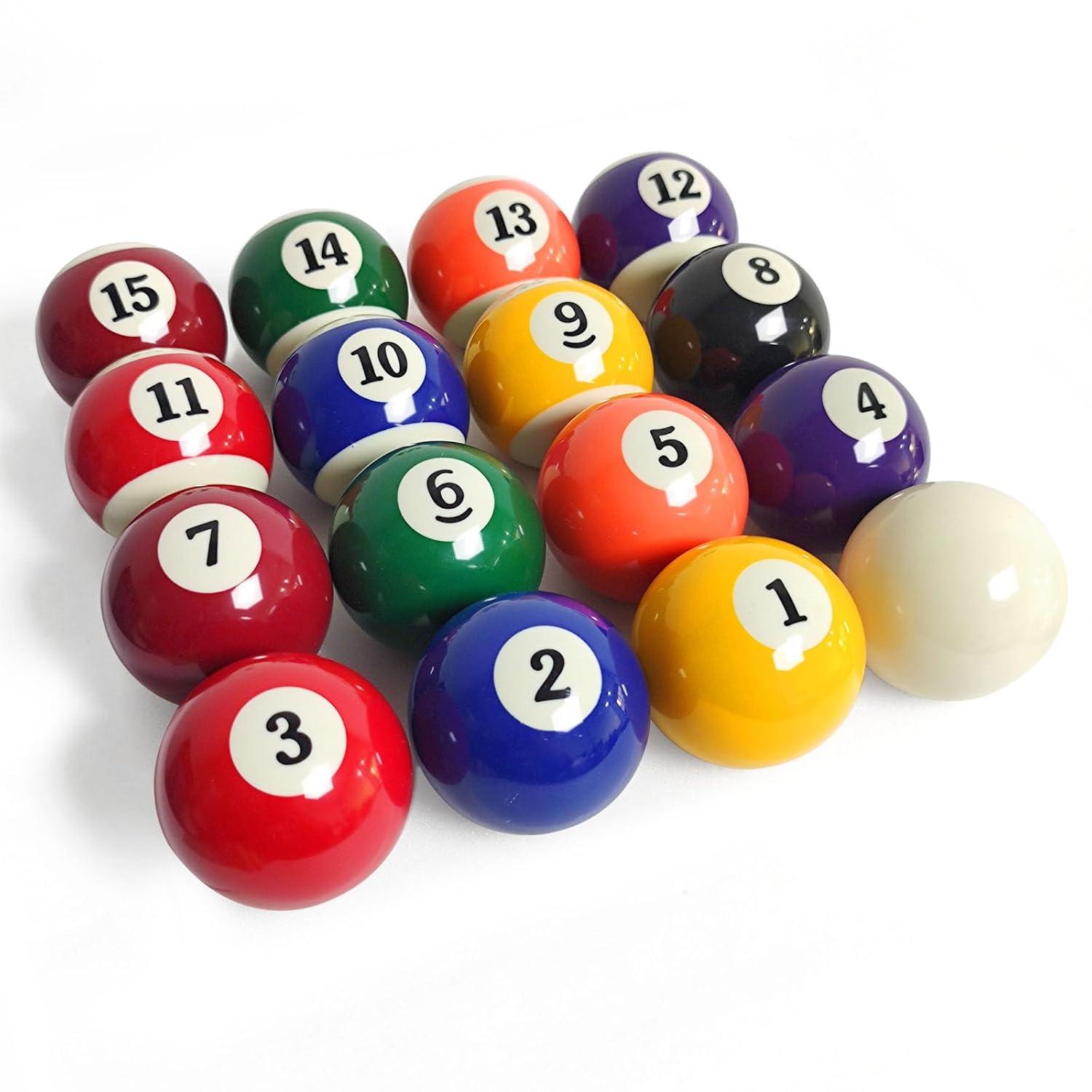 GSE Professional Billiards Pool Balls Set – 2-1/4" Regulation Size, Standard 16 Pool Balls, Art Numbered Design