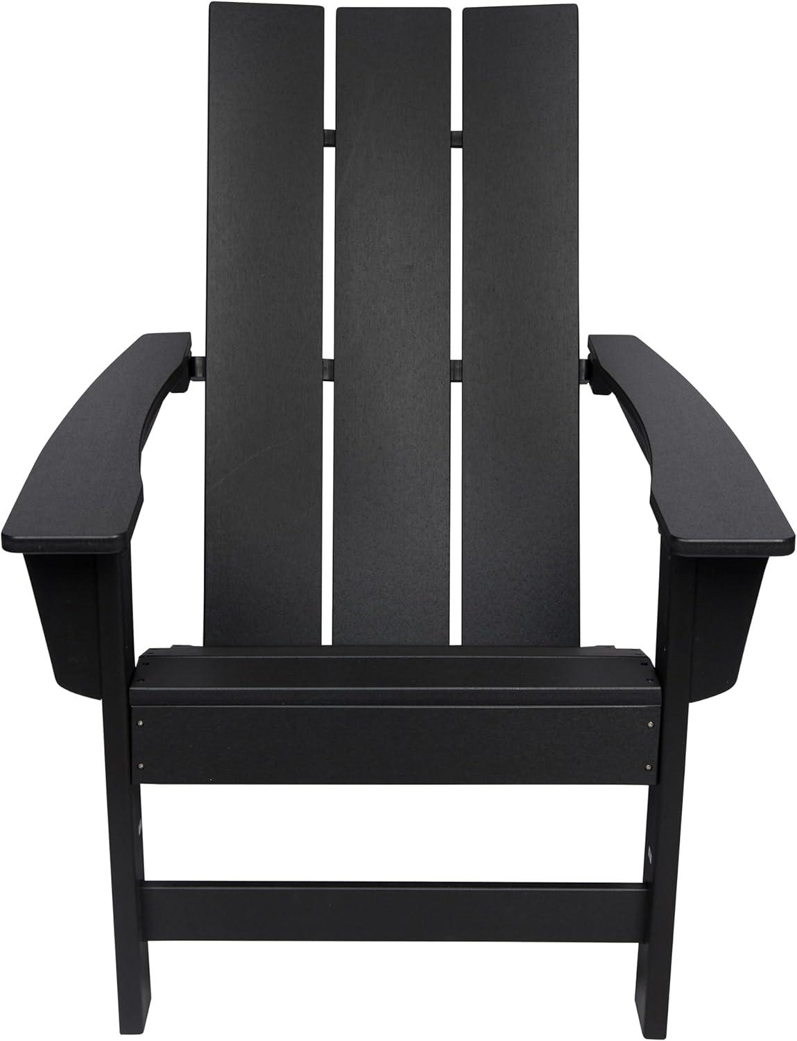Black HDPE Modern Adirondack Chair with Arms