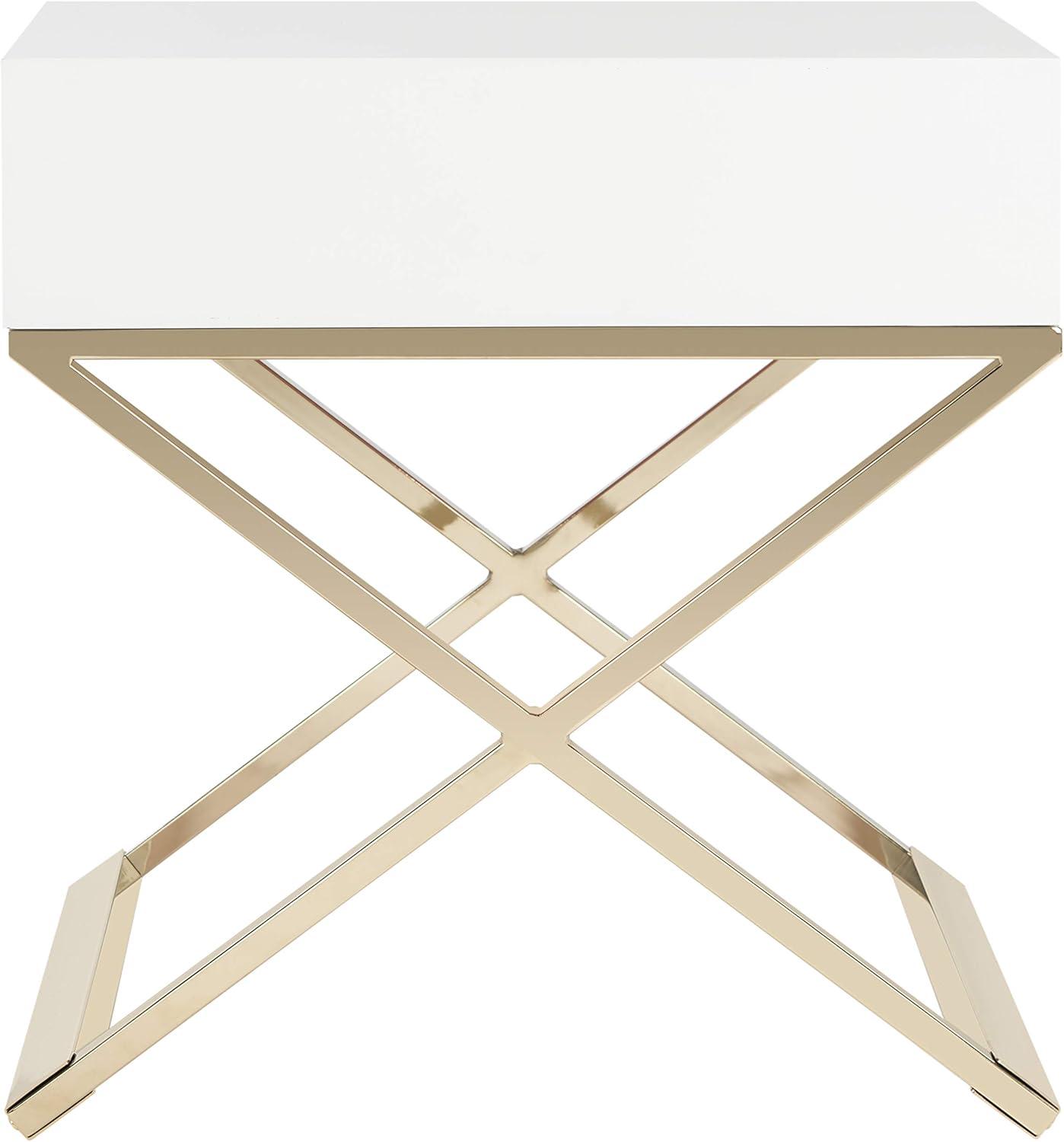 Zarina Modern Cross Leg End Table - White - Safavieh.