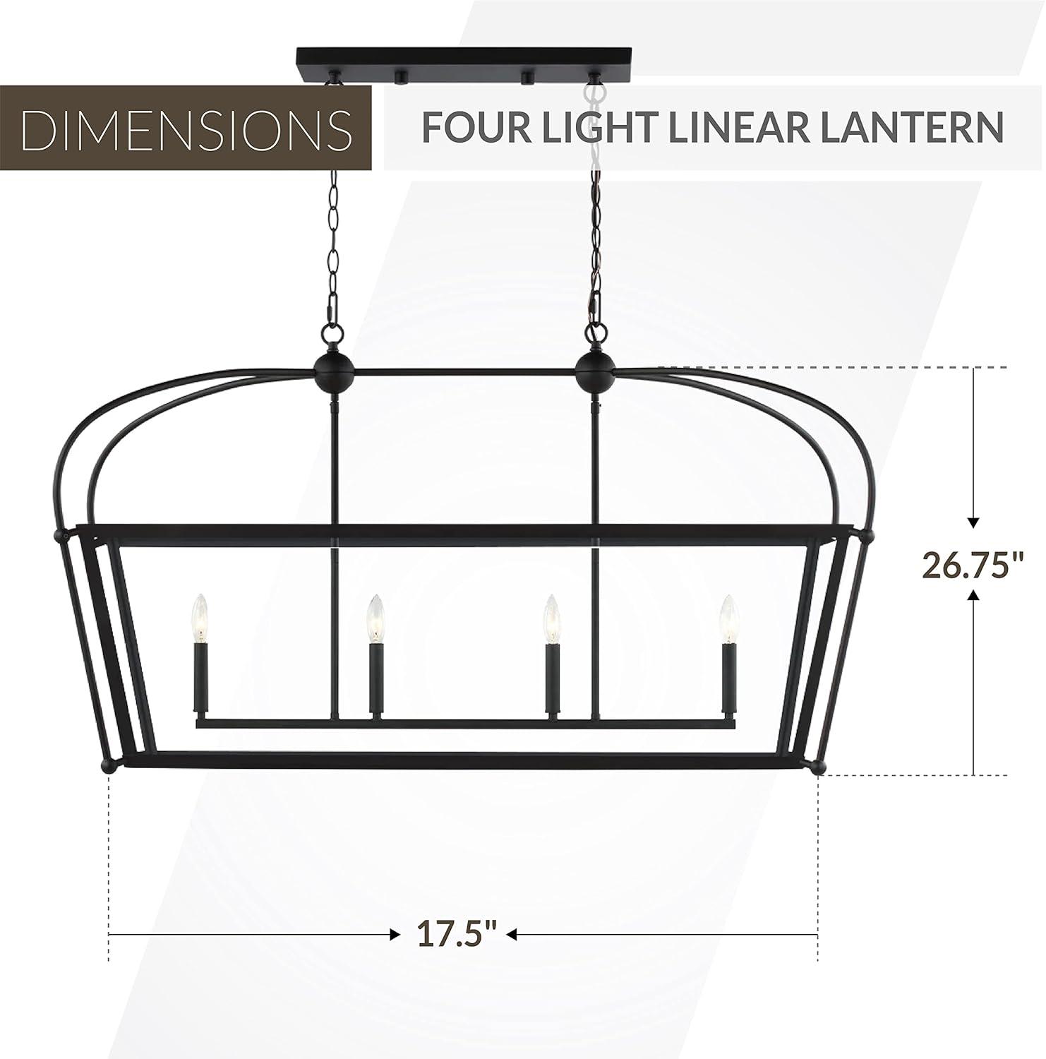 Charleston Midnight Black Glass 7-Light Linear Pendant