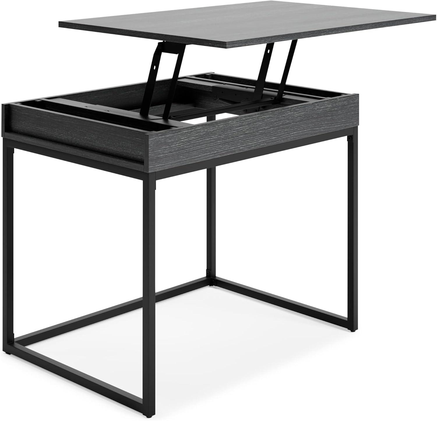 Sleek Black 36" Contemporary Home Office Desk with USB Port