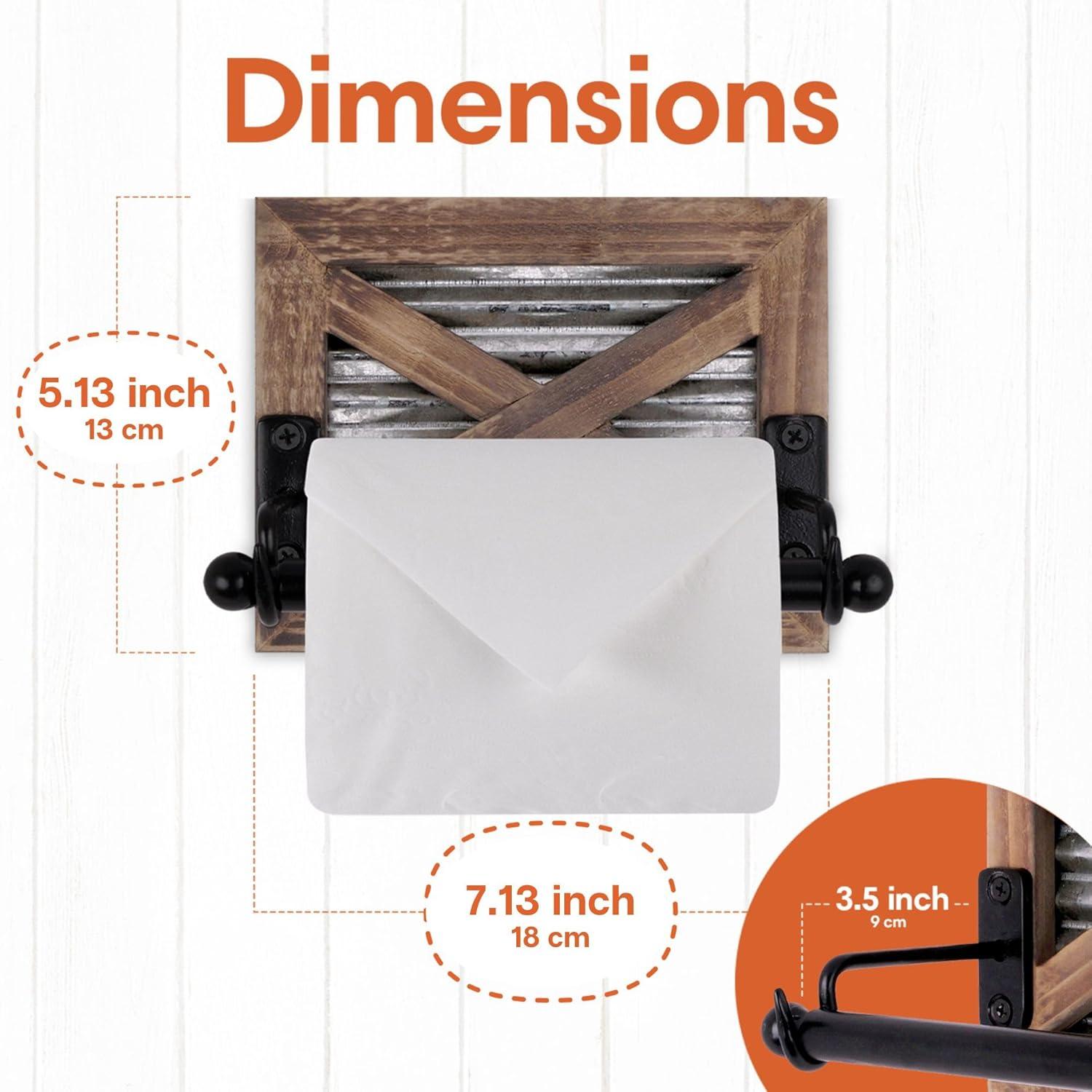 Wall Mount Rustic Farmhouse Toilet Paper Holder