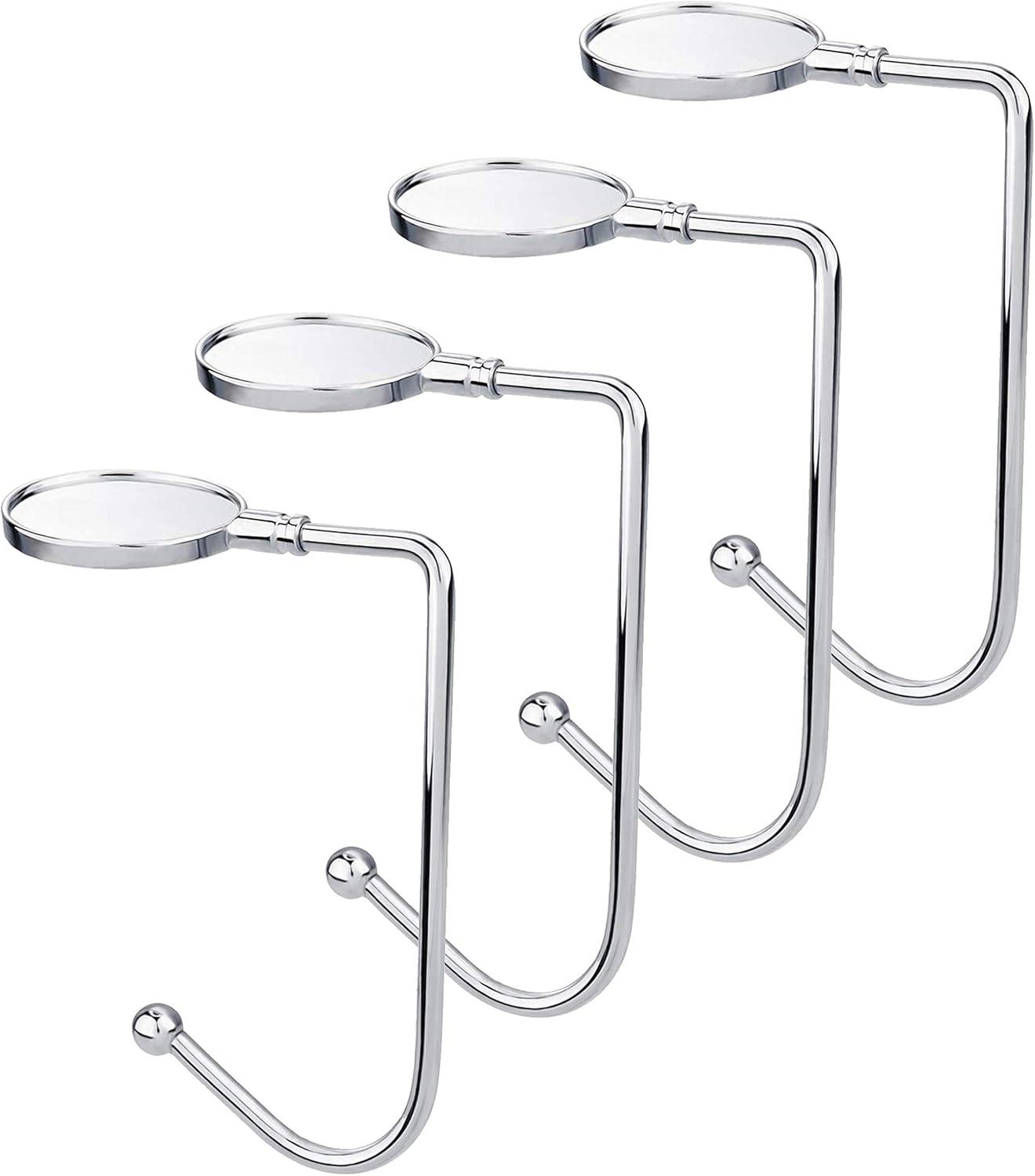 Christmas Stocking Holder for Mantle - 4 Pack Non-Slip Stocking Mantel Holders Hooks Hanger for Christmas Xmas Fireplace and Party Decoration (Silver)