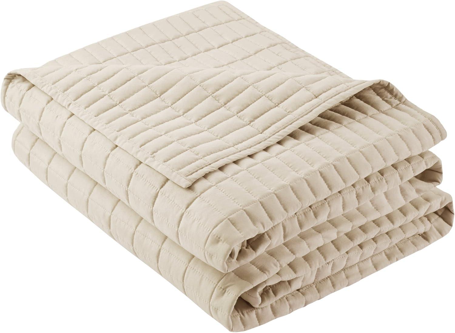 Ivory Full/Queen Microfiber Reversible Quilt Set