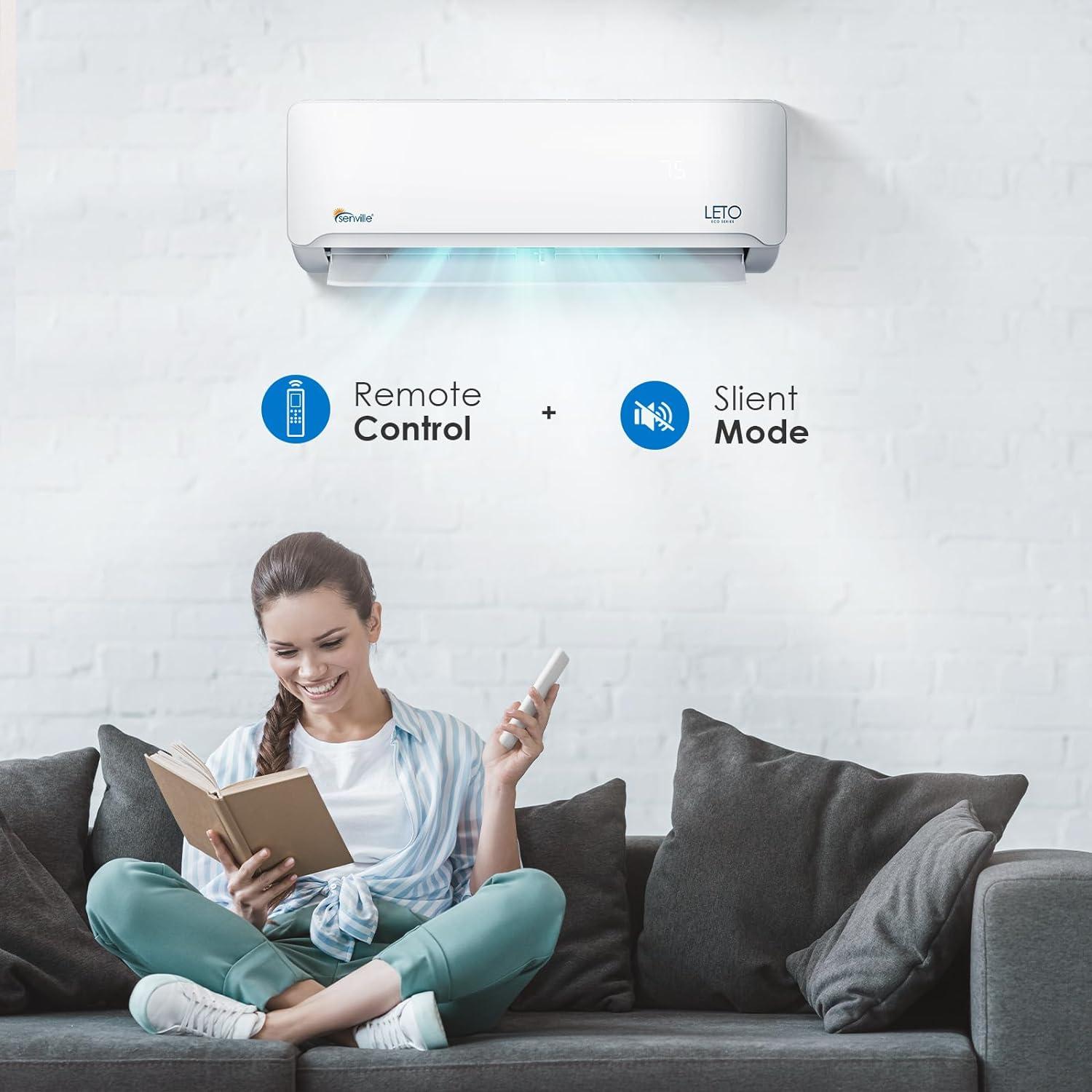 Senville Senville 24000 BTU Wi-Fi Connected Ductless Mini Split Air Conditioner for 1400 Square Feet with Heater and Remote Included