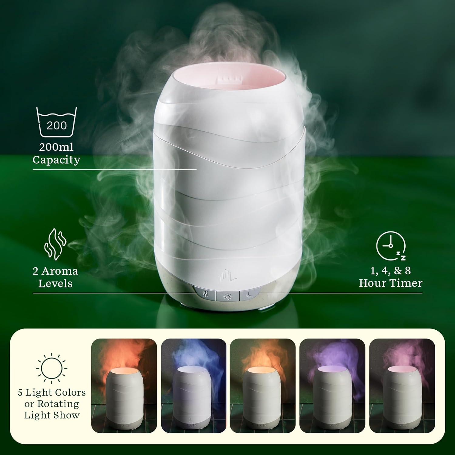200ml Waves Ultrasonic Diffuser: Lifelines Aromatherapy with Mesmerizing Light Display