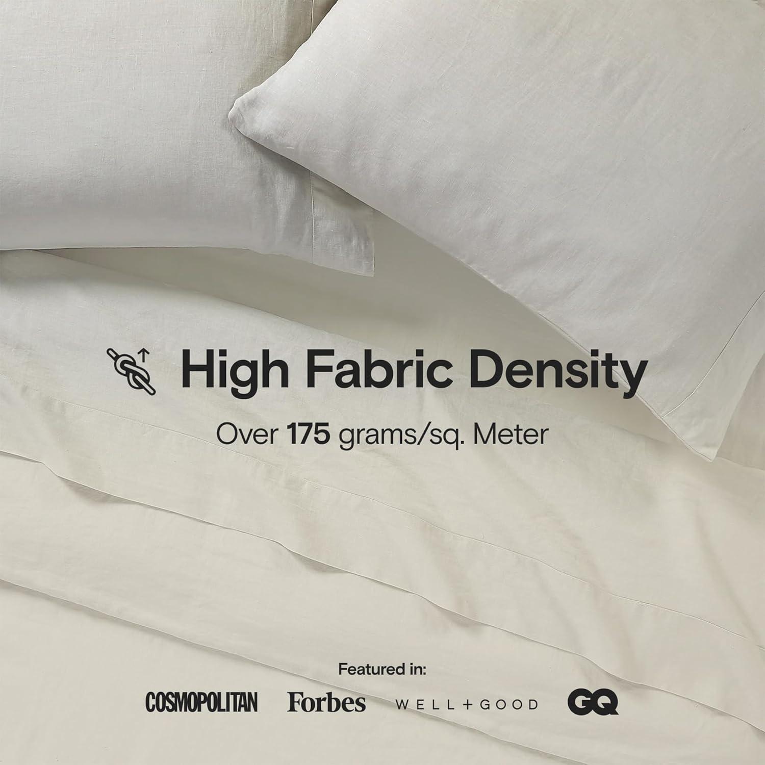 King Size Stone Washed Organic Linen Bed Sheet Set